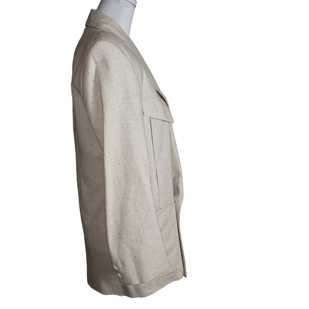 Naturelle George Georgiou Tan Beige 100% Silk Blazer Sz XS Western Style Jacket - Picture 3 of 16